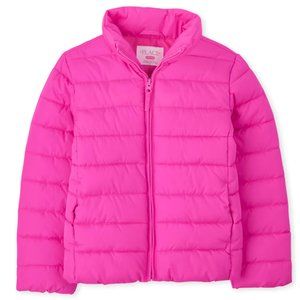 The Children’s Place Girls Puffer Jacket Enchanted Pink